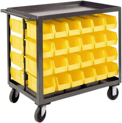 Durham - 1,200 Lb Capacity, 24" Wide x 36" Long x 36-1/8" High Service Cart - 2 Shelf, Steel, 2 Rigid/2 Swivel Casters - Eagle Tool & Supply