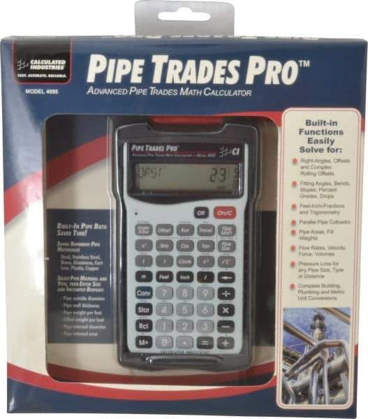 Calculated Industries - 58 Function Pipe Trades Industrial Calculator - 5.6299 Inch Long x 3 Inch Wide - Eagle Tool & Supply