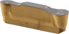 Iscar - 4020GRIP Grade IC808, 4mm Cutting Width Carbide Grooving Insert - 2mm Max Depth of Cut, Neutral, 2mm Corner Radius, TiAlN Finish - Eagle Tool & Supply