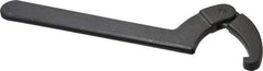 Proto - 4-1/2" to 6-1/4" Capacity, Black Oxide Finish, Adjustable Hook Spanner Wrench - 12-1/8" OAL, 1/4" Hook Pin Height - Eagle Tool & Supply