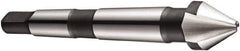 DORMER - 3 Flute 60° High Speed Steel Countersink - Bright Finish, 90mm OAL, Single End, Morse Taper Shank, Right Hand Cut - Eagle Tool & Supply