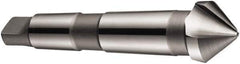 DORMER - 3 Flute 90° High Speed Steel Countersink - Bright Finish, 112mm OAL, Single End, Morse Taper Shank, Right Hand Cut - Eagle Tool & Supply