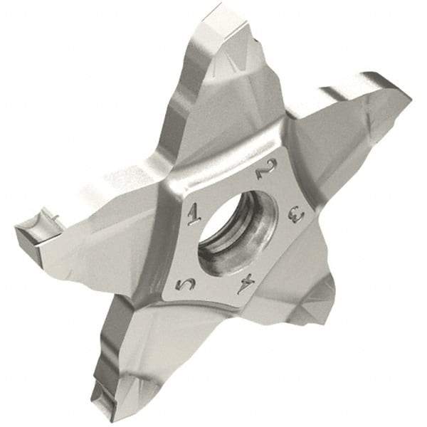 Iscar - PENTA34N300 IC908 Grade, 0.1181" Cutting Width, Carbide Cutoff Insert - Neutral Lead Angle, 0.0079" Cnr Rad, TiAlN Coated - Eagle Tool & Supply