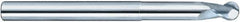 SGS - 3/4" Diam, 1" LOC, 2 Flute Solid Carbide Ball End Mill - Uncoated, Single End, 6" OAL, 3/4" Shank Diam, Spiral Flute - Eagle Tool & Supply