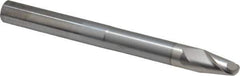 SGS - 3/8" Diam, 1/2" LOC, 2 Flute Solid Carbide Ball End Mill - TiB2 Finish, Single End, 4" OAL, 3/8" Shank Diam, Spiral Flute - Eagle Tool & Supply