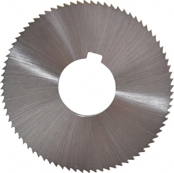 Controx - 3" Diam x 1/8" Blade Thickness x 1" Arbor Hole Diam, 80 Tooth Slitting and Slotting Saw - Arbor Connection, Right Hand, Uncoated, Cobalt, Concave Ground, Contains Keyway - Eagle Tool & Supply