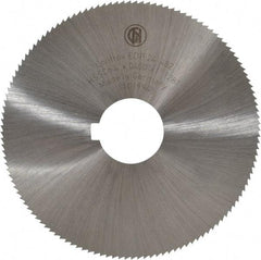 Controx - 4" Diam x 0.04" Blade Thickness x 1" Arbor Hole Diam, 128 Tooth Slitting and Slotting Saw - Arbor Connection, Right Hand, Uncoated, Cobalt, Concave Ground, Contains Keyway - Eagle Tool & Supply