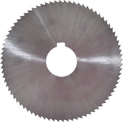 Controx - 4" Diam x 0.0781" Blade Thickness x 1" Arbor Hole Diam, 80 Tooth Slitting and Slotting Saw - Arbor Connection, Right Hand, Uncoated, Cobalt, Concave Ground, Contains Keyway - Eagle Tool & Supply