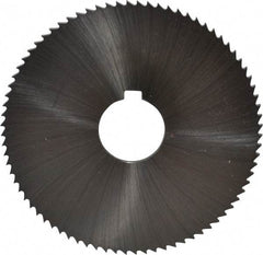 Controx - 4" Diam x 1/8" Blade Thickness x 1" Arbor Hole Diam, 80 Tooth Slitting and Slotting Saw - Arbor Connection, Right Hand, Uncoated, Cobalt, Concave Ground, Contains Keyway - Eagle Tool & Supply