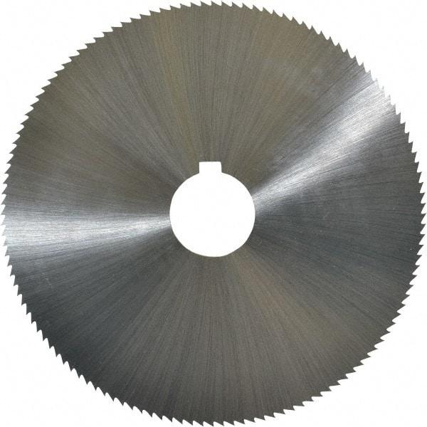 Controx - 5" Diam x 1/16" Blade Thickness x 1" Arbor Hole Diam, 128 Tooth Slitting and Slotting Saw - Arbor Connection, Right Hand, Uncoated, Cobalt, Concave Ground, Contains Keyway - Eagle Tool & Supply