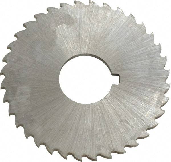 Controx - 2" Diam x 0.0781" Blade Thickness x 5/8" Arbor Hole Diam, 36 Tooth Slitting and Slotting Saw - Arbor Connection, Right Hand, Uncoated, Cobalt, 15° Rake, Concave Ground, Contains Keyway - Eagle Tool & Supply