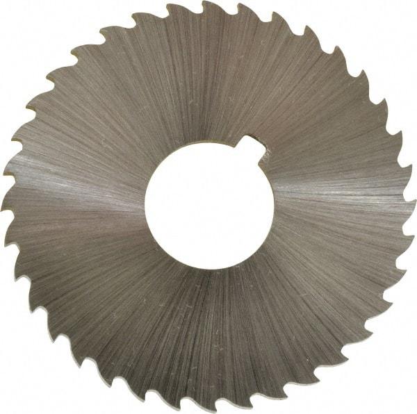 Controx - 2" Diam x 0.0938" Blade Thickness x 5/8" Arbor Hole Diam, 36 Tooth Slitting and Slotting Saw - Arbor Connection, Right Hand, Uncoated, Cobalt, 15° Rake, Concave Ground, Contains Keyway - Eagle Tool & Supply