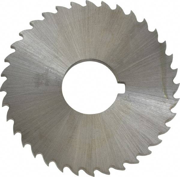 Controx - 2" Diam x 1/8" Blade Thickness x 5/8" Arbor Hole Diam, 36 Tooth Slitting and Slotting Saw - Arbor Connection, Right Hand, Uncoated, Cobalt, 15° Rake, Concave Ground, Contains Keyway - Eagle Tool & Supply