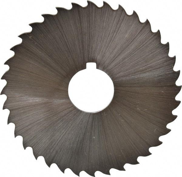 Controx - 2-1/2" Diam x 1/16" Blade Thickness x 5/8" Arbor Hole Diam, 36 Tooth Slitting and Slotting Saw - Arbor Connection, Right Hand, Uncoated, Cobalt, 15° Rake, Concave Ground, Contains Keyway - Eagle Tool & Supply