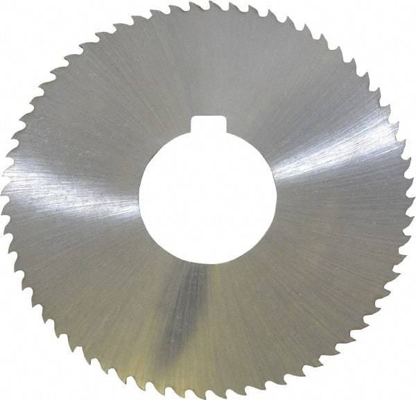 Controx - 3" Diam x 0.04" Blade Thickness x 1" Arbor Hole Diam, 64 Tooth Slitting and Slotting Saw - Arbor Connection, Right Hand, Uncoated, Cobalt, 15° Rake, Concave Ground, Contains Keyway - Eagle Tool & Supply