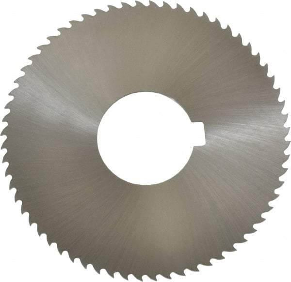 Controx - 3" Diam x 0.0469" Blade Thickness x 1" Arbor Hole Diam, 64 Tooth Slitting and Slotting Saw - Arbor Connection, Right Hand, Uncoated, Cobalt, 15° Rake, Concave Ground, Contains Keyway - Eagle Tool & Supply