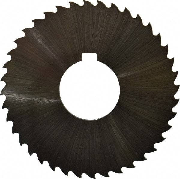 Controx - 3" Diam x 0.0781" Blade Thickness x 1" Arbor Hole Diam, 40 Tooth Slitting and Slotting Saw - Arbor Connection, Right Hand, Uncoated, Cobalt, 15° Rake, Concave Ground, Contains Keyway - Eagle Tool & Supply