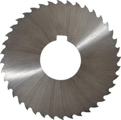 Controx - 3" Diam x 0.0938" Blade Thickness x 1" Arbor Hole Diam, 40 Tooth Slitting and Slotting Saw - Arbor Connection, Right Hand, Uncoated, Cobalt, 15° Rake, Concave Ground, Contains Keyway - Eagle Tool & Supply