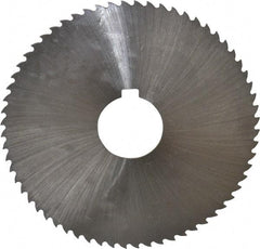 Controx - 4" Diam x 0.04" Blade Thickness x 1" Arbor Hole Diam, 64 Tooth Slitting and Slotting Saw - Arbor Connection, Right Hand, Uncoated, Cobalt, 15° Rake, Concave Ground, Contains Keyway - Eagle Tool & Supply