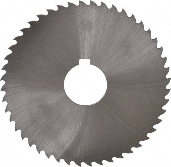 Controx - 4" Diam x 0.0781" Blade Thickness x 1" Arbor Hole Diam, 48 Tooth Slitting and Slotting Saw - Arbor Connection, Right Hand, Uncoated, Cobalt, 15° Rake, Concave Ground, Contains Keyway - Eagle Tool & Supply