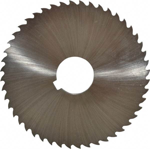 Controx - 4" Diam x 1/8" Blade Thickness x 1" Arbor Hole Diam, 48 Tooth Slitting and Slotting Saw - Arbor Connection, Right Hand, Uncoated, Cobalt, 15° Rake, Concave Ground, Contains Keyway - Eagle Tool & Supply