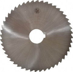 Controx - 5" Diam x 1/8" Blade Thickness x 1" Arbor Hole Diam, 48 Tooth Slitting and Slotting Saw - Arbor Connection, Right Hand, Uncoated, Cobalt, 15° Rake, Concave Ground, Contains Keyway - Eagle Tool & Supply