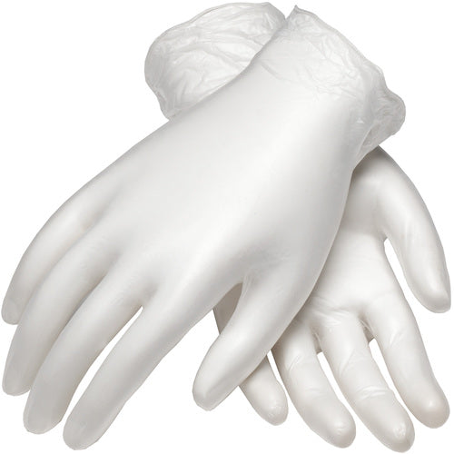 ‎64-V2000PF/XXL Disposable Gloves - Ambi-Dex Disposable Vinyl - Industrial Grade - Clear - PF - 4 mil - Exact Industrial Supply