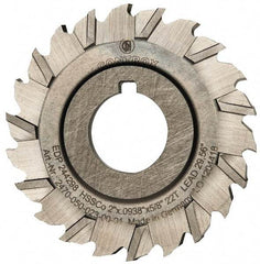 Controx - 2" Blade Diam x x 0.0938" Blade Thickness, 5/8" Hole, 22 Teeth, Cobalt Side Chip Saw - Staggered Tooth, Arbor Connection, Right Hand Cut, Uncoated, with Keyway - Eagle Tool & Supply