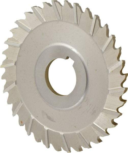 Controx - 4" Blade Diam x x 0.1563" Blade Thickness, 1" Hole, 36 Teeth, Cobalt Side Chip Saw - Staggered Tooth, Arbor Connection, Right Hand Cut, Uncoated, with Keyway - Eagle Tool & Supply