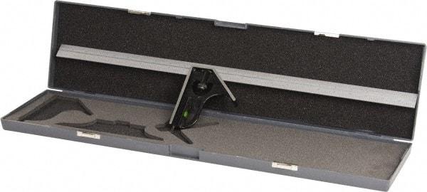 SPI - 2 Piece, 24" Combination Square Set - 1/16, 1/32, 1/64 & 1/8" (4R) Graduation, Hardened Steel Blade, Hardened Steel Square Head - Eagle Tool & Supply