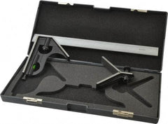 SPI - 3 Piece, 12" Combination Square Set - 1/100, 1/32, 1/50 & 1/64" (16R) Graduation, Hardened Steel Blade, Hardened Steel Center & Square Head - Eagle Tool & Supply