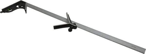 SPI - 3 Piece, 24" Combination Square Set - 1/100, 1/32, 1/50 & 1/64" (16R) Graduation, Hardened Steel Blade, Hardened Steel Center & Square Head - Eagle Tool & Supply