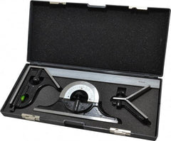 SPI - 4 Piece, 12" Combination Square Set - 1/16, 1/32, 1/64 & 1/8" (4R) Graduation, Hardened Steel Blade, Hardened Steel Center, Protractor & Square Head - Eagle Tool & Supply
