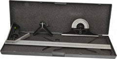 SPI - 4 Piece, 18" Combination Square Set - 1/16, 1/32, 1/64 & 1/8" (4R) Graduation, Hardened Steel Blade, Hardened Steel Center, Protractor & Square Head - Eagle Tool & Supply