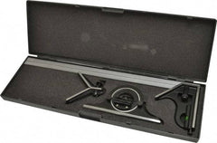 SPI - 4 Piece, 18" Combination Square Set - 1/100, 1/32, 1/50 & 1/64" (16R) Graduation, Hardened Steel Blade, Hardened Steel Center, Protractor & Square Head - Eagle Tool & Supply