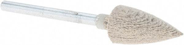 Rex Cut Product - 3/8" Head Diam x 3/4" Thickness, B52, Pointed End, Aluminum Oxide Mounted Point - White, Fine Grade, 120 Grit - Eagle Tool & Supply