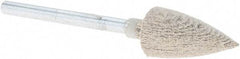 Rex Cut Product - 3/8" Head Diam x 3/4" Thickness, B52, Pointed End, Aluminum Oxide Mounted Point - White, Fine Grade, 120 Grit - Eagle Tool & Supply