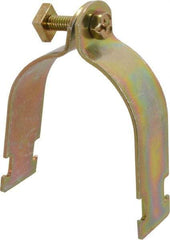 Cooper B-Line - 2-1/2" Pipe, 12 Gauge Framing Channel & Strut Mounted Clamp - Zinc Dichromate, Rigid Conduit - Eagle Tool & Supply