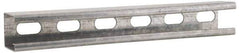 Cooper B-Line - 10' Long x 1-5/8" Wide x 1-5/8" High, 12 Gauge, Strip Steel, Half Slot Framing Channel & Strut - 0.105" Thick, Pre-Galvanized - Eagle Tool & Supply