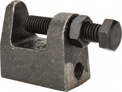 Cooper B-Line - 1-1/4" Max Flange Thickness, 1/2" Rod Wide Jaw Top Beam Clamp - 700 Lb Capacity, Malleable Iron - Eagle Tool & Supply