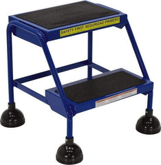 Vestil - 19-1/4" 2 Step Ladder - 300 Lb Capacity, 19-1/4" Platform Height, 19-1/4" Base Width x 25" Base Depth, Rubber Matted - Eagle Tool & Supply
