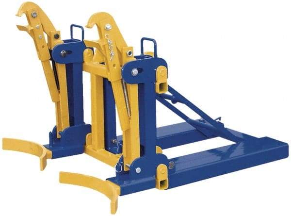 Vestil - 2,000 Lb Load Capacity, 30 & 55 Gal Forklift Drum Handler - 43" Wide x 32" High - Eagle Tool & Supply