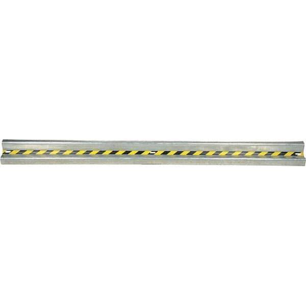 Vestil - 12' Long x 12" High, Gray with Black & Yellow Caution Tape Steel Straight Heavy Duty Guard Rail - 3 Rails Accommodated, 3-1/4" Deep, 83 Lb - Eagle Tool & Supply