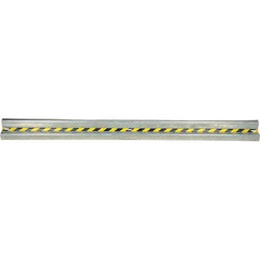 Vestil - 12' Long x 12" High, Gray with Black & Yellow Caution Tape Steel Straight Heavy Duty Guard Rail - 3 Rails Accommodated, 3-1/4" Deep, 83 Lb - Eagle Tool & Supply