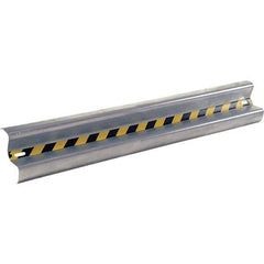 Vestil - 6' Long x 12" High, Gray with Black & Yellow Caution Tape Steel Straight Standard Guard Rail - 2 Rails Accommodated, 3-1/4" Deep, 47 Lb - Eagle Tool & Supply
