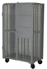 Vestil - 2,000 Lb Capacity, 2 Shelf, 4-Sided Steel Folding Truck - 44" Long x 27" Wide x 76-1/2" High, 6" Diam Wheels - Eagle Tool & Supply