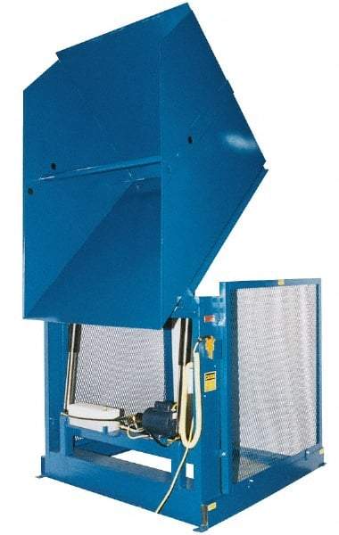 Vestil - 6,000 Lb Load Capacity, Steel Box Dumper - 68" Wide x 68" Long x 65" High, Blue - Eagle Tool & Supply