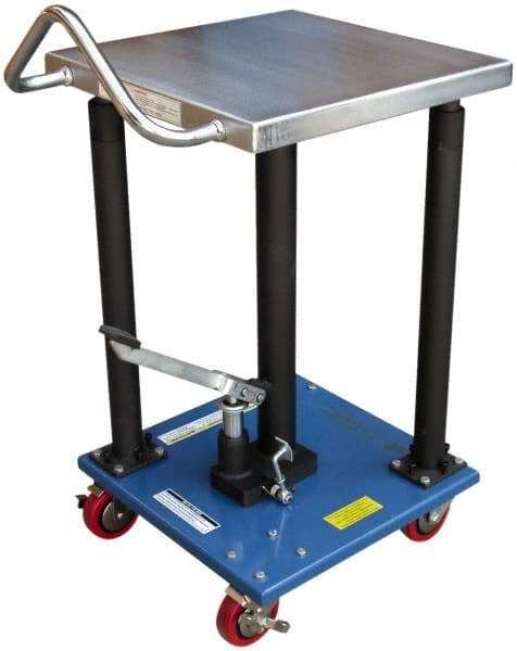 Vestil - 500 Lb Capacity Manual Hydraulic Post Lift Table - 31" Lift Height, 18" Platform Length x 18" Platform Width - Eagle Tool & Supply