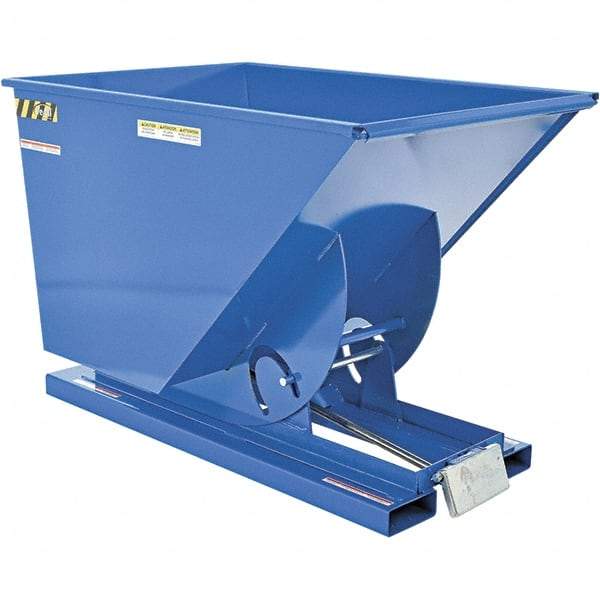 Vestil - 6,000 Lb Load Capacity, 1 Cu Yd, Steel Self-Dumping Hopper - 41-1/4" Wide x 61" Long x 43" High, Powder Coat Blue - Eagle Tool & Supply