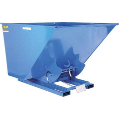 Vestil - 6,000 Lb Load Capacity, 2.5 Cu Yd, Steel Self-Dumping Hopper - 69-1/4" Wide x 69" Long x 52" High, Powder Coat Blue - Eagle Tool & Supply